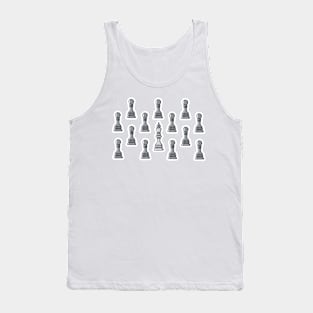 Chess Leader King Pattern Sticker style vector illustration. Sport board game object icon concept. Stand out, different and unique concept, business idea. Tank Top